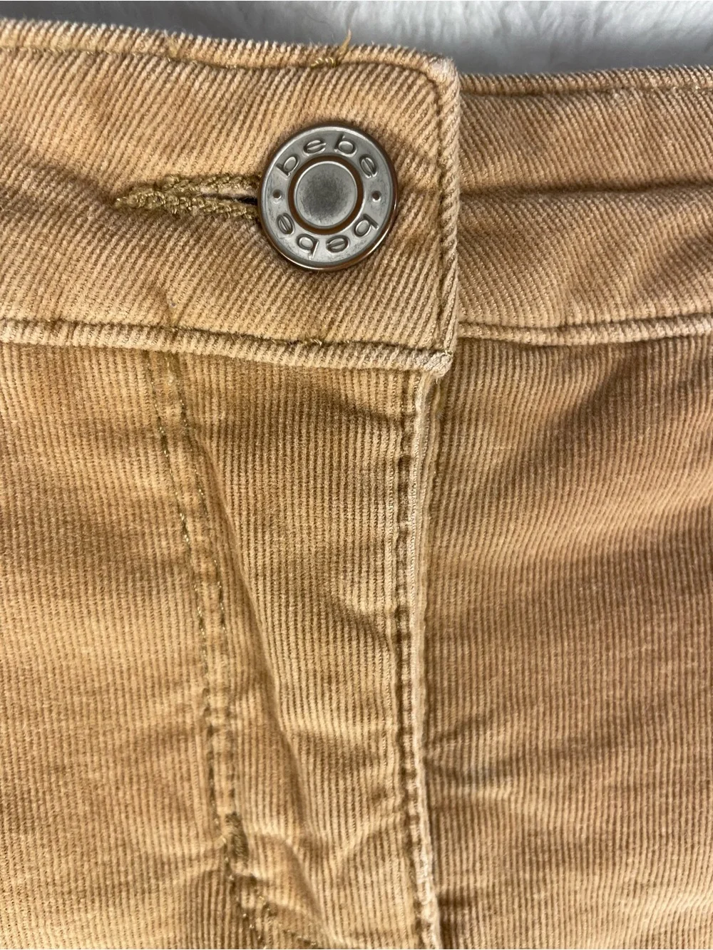 bebe Camel/Tan A-Line Midi Skirt